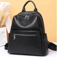 Жіноча сумка з натуральної шкіри 23х28х11, рюкзак з відділами для гаджетів, чорна Жіноча сумка з натуральної шкіри 23х28х11, рюкзак з відділами для гаджетів, чорна