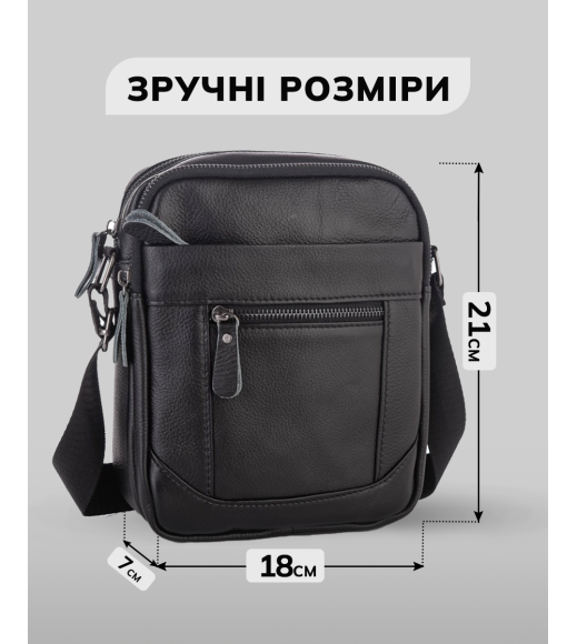 Мужская барсетка 18х21х7, сумка кожаная планшетка через плечо Tiding Bag SK N5386 черная