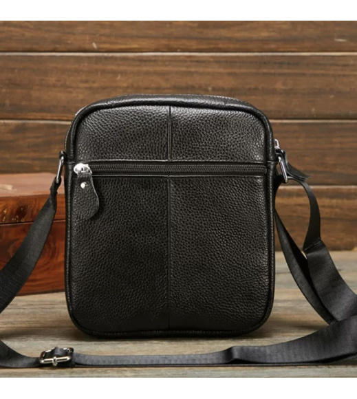 Мужская барсетка 18х21х7, сумка кожаная планшетка через плечо Tiding Bag SK N5386 черная