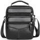 Мужская сумка барсетка 17x21x9, кожаная сумочка планшет Tiding Bag 75003 черная