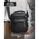 Мужская сумка барсетка 17x21x9, кожаная сумочка планшет Tiding Bag 75003 черная