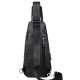 Мужская кожаная сумка-слинг 17х32х7, бананка для работы и офиса TIDING BAG - MK-96303 черная
