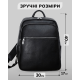 Мужской кожаный рюкзак для поездок и прогулок 30х40х17, сумка на спину в офис Tiding Bag 75362 черная