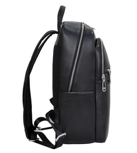 Мужской кожаный рюкзак для поездок и прогулок 30х40х17, сумка на спину в офис Tiding Bag 75362 черная