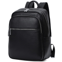 Мужской кожаный рюкзак для поездок и прогулок 30х40х17, сумка на спину в офис Tiding Bag 75362 черная