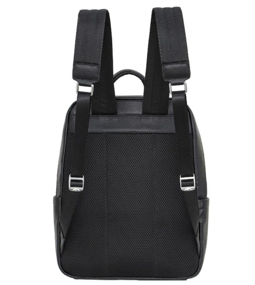 Мужской кожаный рюкзак для поездок и прогулок 30х40х17, сумка на спину в офис Tiding Bag 75362 черная