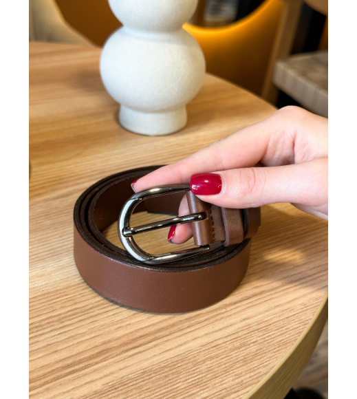 Кожаный женский ремень в коричневом цвете 6081