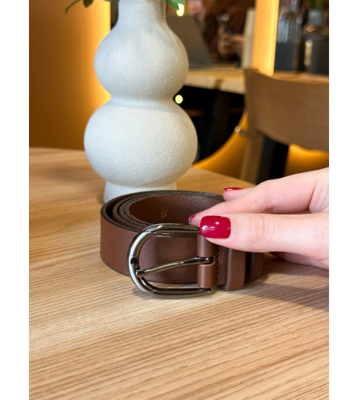 Кожаный женский ремень в коричневом цвете 6081