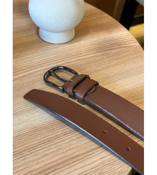 Кожаный женский ремень в коричневом цвете 6081