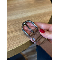 Кожаный женский ремень в коричневом цвете 6081