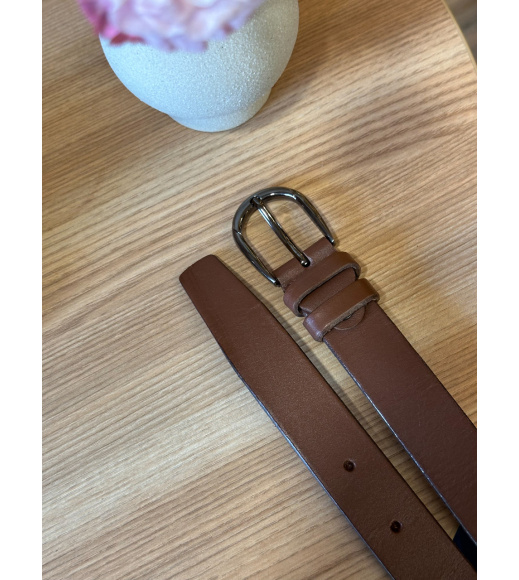 Кожаный женский ремень в коричневом цвете 6081