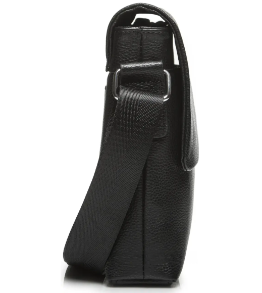 Мужская кожаная сумка-мессенджер, барсетка на одно плечо 22x26x6 Tiding Bag 75-5271 черная