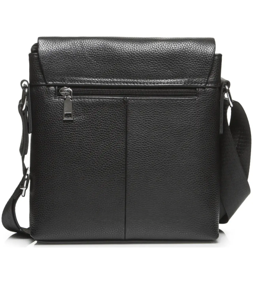 Мужская кожаная сумка-мессенджер, барсетка на одно плечо 22x26x6 Tiding Bag 75-5271 черная