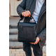 Мужская кожаная сумка-мессенджер, барсетка на одно плечо 22x26x6 Tiding Bag 75-5271 черная