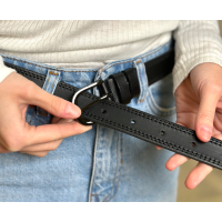 Классический черный ремень 7096