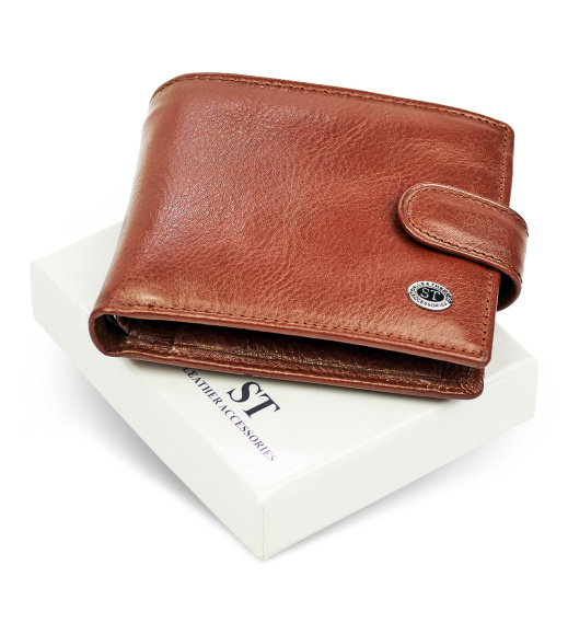 Мужской портмоне из натуральной кожи ST Leather B104 Коричневый