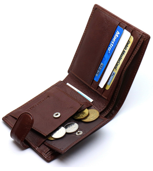Мужской портмоне из натуральной кожи ST Leather B104 Коричневый