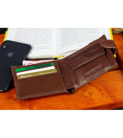 Мужской портмоне из натуральной кожи ST Leather B104 Коричневый
