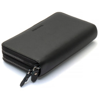 Черный кошелек-клатч на две молнии из натуральной кожи Marco Coverna B-5902B-1Q