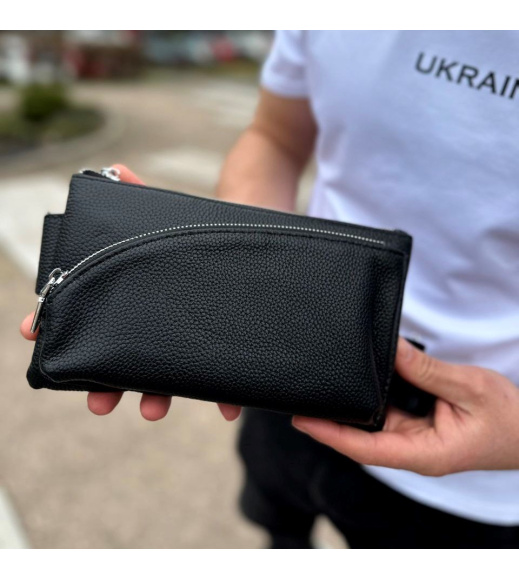 Поясная бананка унисекс 14х25х8, сумка конверт для телефонов и документов TD-54928 черная