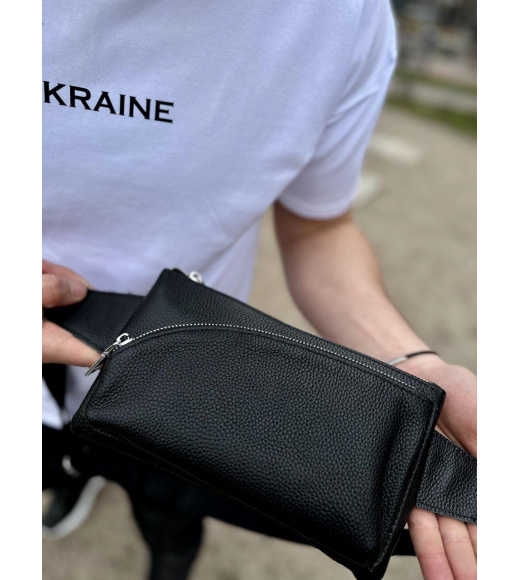 Поясная бананка унисекс 14х25х8, сумка конверт для телефонов и документов TD-54928 черная