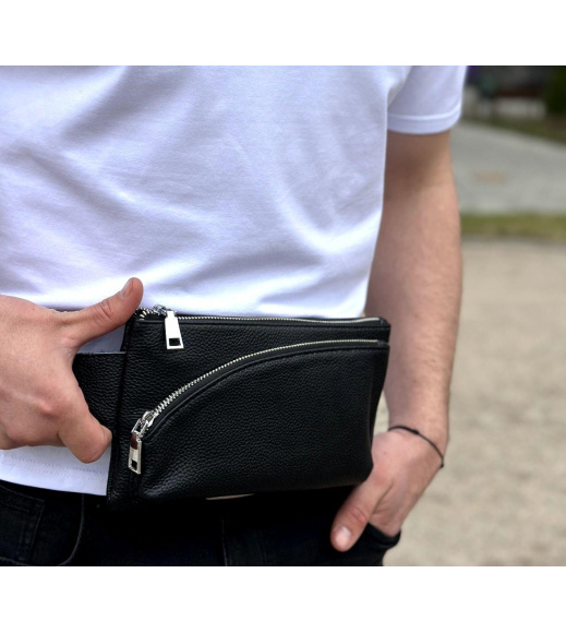 Поясная бананка унисекс 14х25х8, сумка конверт для телефонов и документов TD-54928 черная