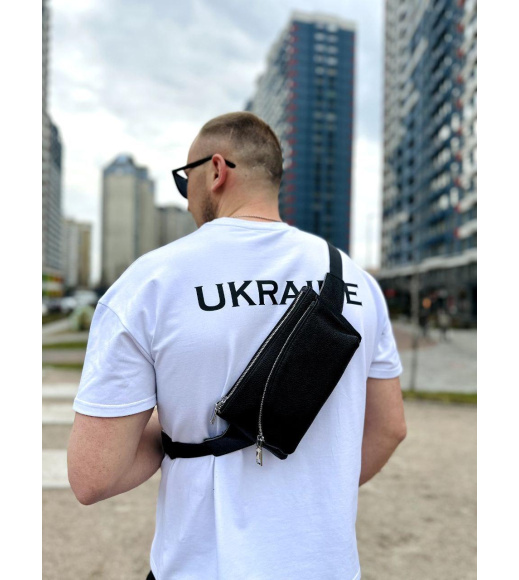 Поясная бананка унисекс 14х25х8, сумка конверт для телефонов и документов TD-54928 черная