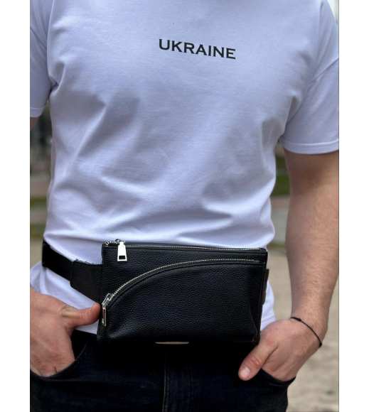 Поясная бананка унисекс 14х25х8, сумка конверт для телефонов и документов TD-54928 черная