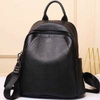 Жіночий шкіряний рюкзак міського типу 23х30х13, сумка на спину під мат, чорна Жіночий шкіряний рюкзак міського типу 23х30х13, сумка на спину під мат, чорна