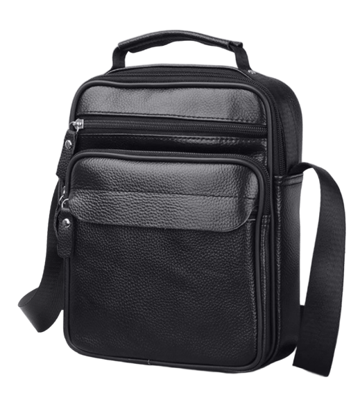 Мужская кожаная барсетка через плечо 22х26х9, мессенджер с ручкой Bexhill Bx-66503 черный