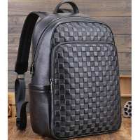 Рюкзак мужской кожаный 30х41х15, городской рюкзак для ноутбука и документов Tiding Bag 63989 черный