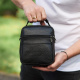 Мужская сумка-барсетка кожаная 17x21x9, сумочка планшет для гаджетов Tiding Bag 32051 черная