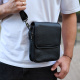 Мужская сумка барсетка на одно плечо 17.5х22х6, нагрудный мессенджер для телефона, черный