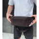 Сумка-бананка из кожи 24х11х8, мужской крейзи хорс для гаджетов на пояс CH-7371 коричневая