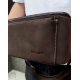 Сумка-бананка из кожи 24х11х8, мужской крейзи хорс для гаджетов на пояс CH-7371 коричневая