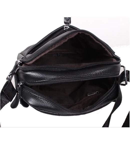Сумка-барсетка мужская 19х22х5, мессенджер через кожаное плечо Tiding Bag BON6165 черный