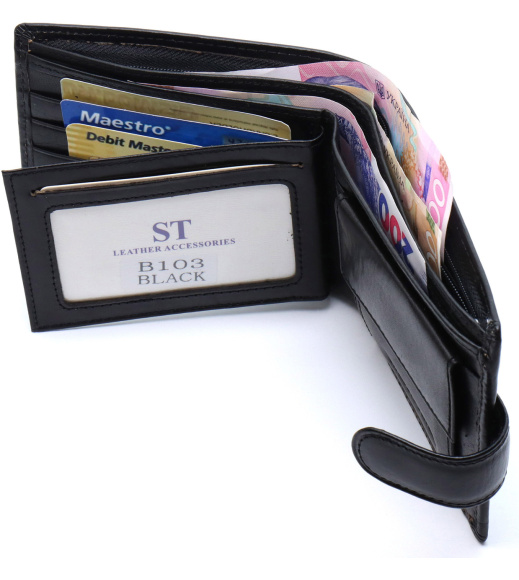 Стильный кожаный портмоне ST Leather В 103 Черный