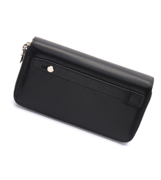 Черный мужской клатч на две молнии из натуральной кожи Marco Coverna MC-801-1