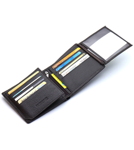 Мужской портмоне из натуральной кожи ST Leather ST153 черный