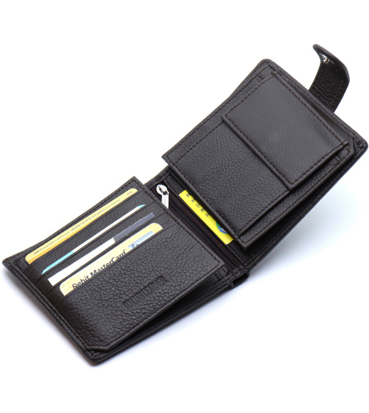 Мужской портмоне из натуральной кожи ST Leather ST153 черный