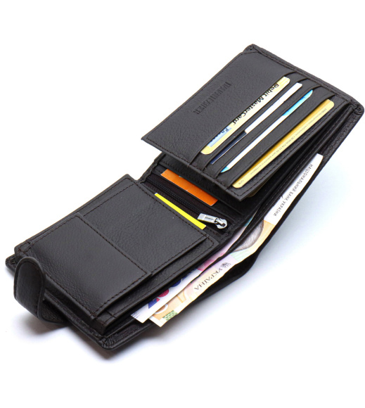 Мужской портмоне из натуральной кожи ST Leather ST153 черный