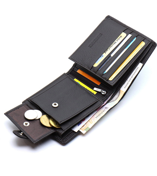 Мужской портмоне из натуральной кожи ST Leather ST153 черный