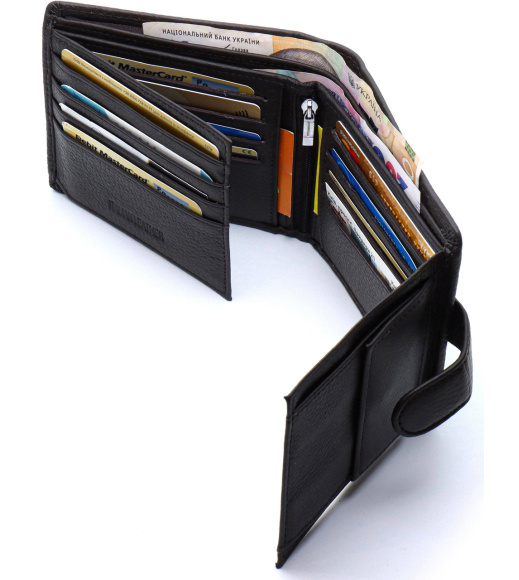 Мужской портмоне из натуральной кожи ST Leather ST153 черный