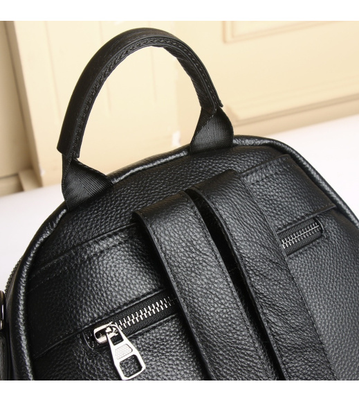 Стильная женская сумка на плечи 25х33х14, рюкзак из натуральной кожи, черный