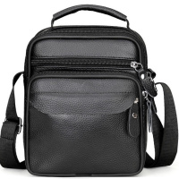 Мужская кожаная барсетка через плечо 17х21х9, мессенджер с ручкой Bexhill Bx-54551 черная