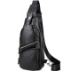 Сумка-слинг мужская на плече 17х32х7, рюкзак нагрудный для кожи TIDING BAG MK16094 черный
