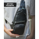 Сумка-слинг мужская на плече 17х32х7, рюкзак нагрудный для кожи TIDING BAG MK16094 черный