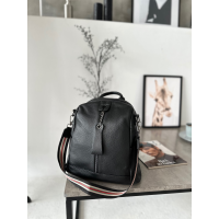 Шкіряний жіночий рюкзак 23х30х13, сумка наплічна на кожен день, чорна Шкіряний жіночий рюкзак 23х30х13, сумка наплічна на кожен день, чорна