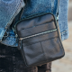 Сумка-барсетка мужская 19х22х5, мессенджер через кожаное плечо Tiding Bag BON6165 черный