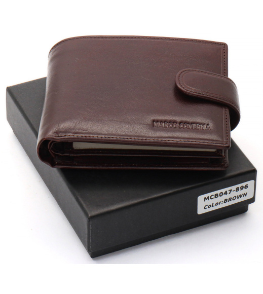 Коричневый портмоне с отделением для документов из натуральной кожи Marco Coverna MCB047-896